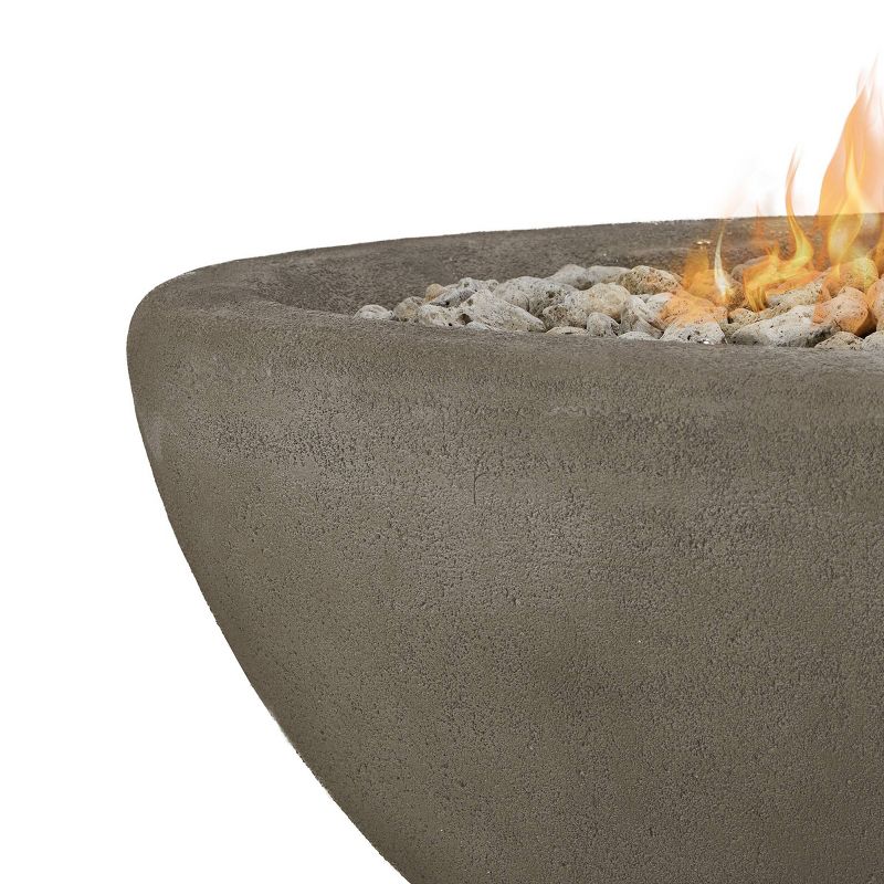 Riverside Large Oval Fire Bowl - Glacier Gray - Real Flame, 4 of 7