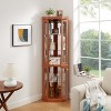 Vynxaria Lighted Corner Curio Cabinet, Elegant Design, Dark Oak Finish, 69.84" H - 2 of 4