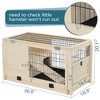 Lyngins Wooden Rabbit Hutch, Spacious Cedar Wood Guinea Pig Cage with Pull-Out Tray, Multi-Entrance Bunny House for Small/Medium Pets - 3 of 4
