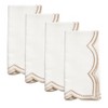 Saro Lifestyle Embroidered Polka Dot Napkin w/ Scallop Edge (Set of 4) - 3 of 4