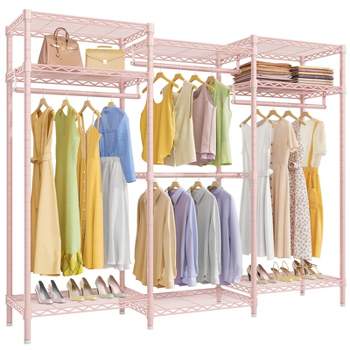VIPEK V5i Garment Rack Heavy Duty Clothes Rack, Portable Closet Wardrobe Bedroom Armoires Freestanding Clothing Rack, Pink