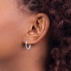 Black Bow Jewelry 2mm, Satin, Diamond Cut Sterling Silver Hoops - 15mm (9/16 Inch) - 3 of 4