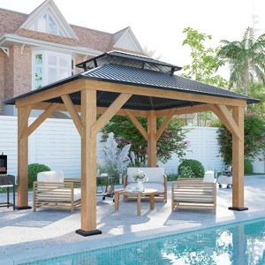 AMERLIFE Spruce Wood Gazebo with Storage Bar Counter - 1 of 4