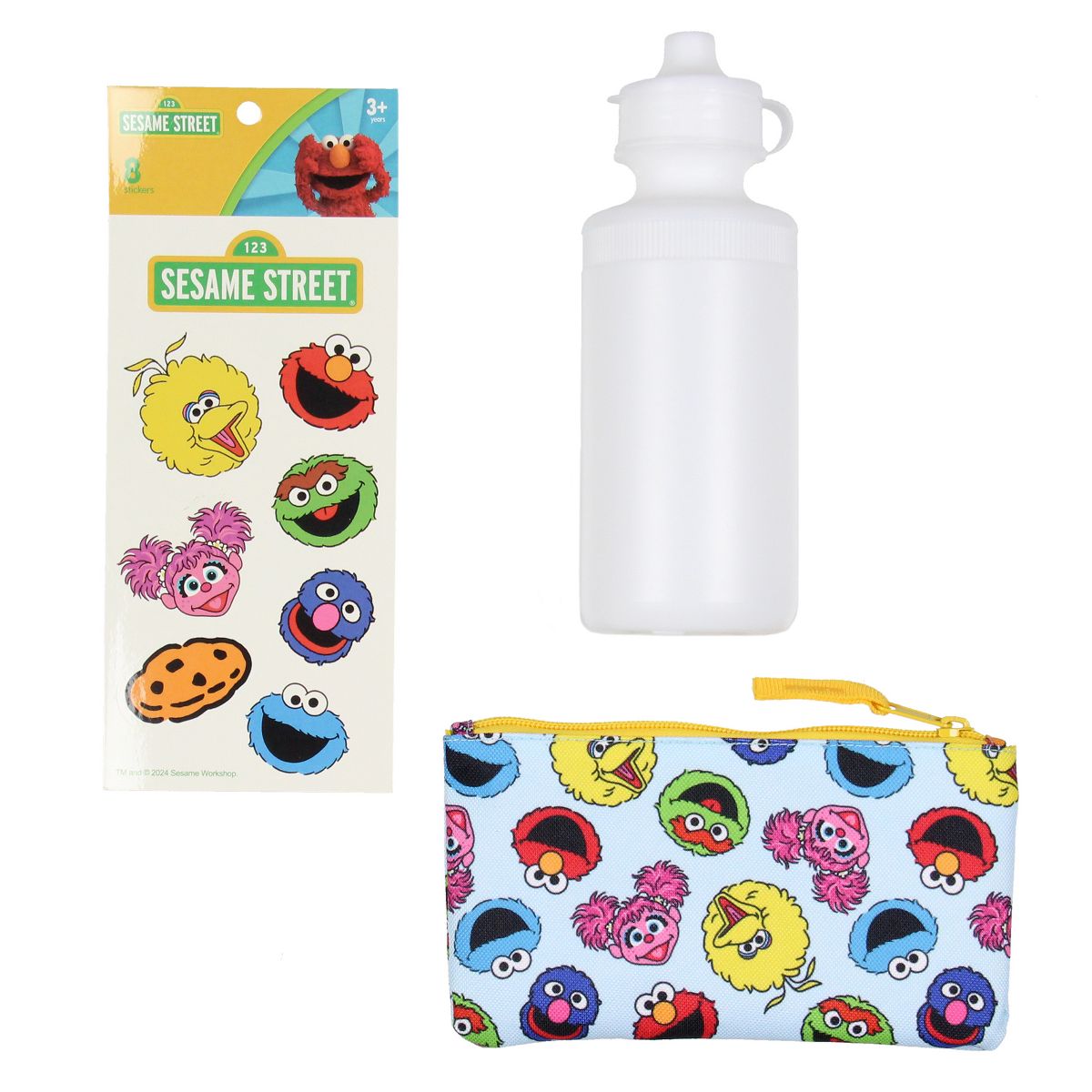 Sesame Street Backpack Big Bird Oscar Elmo 5-Piece Lunchbox Pencil Case Water Bottle Stickers School Travel Book Bag - thumbnail 4