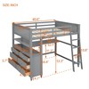 Full Size Wooden Loft Bed With Drawers, Shelves And Desk - ModernLuxe - 3 of 4