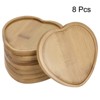 Unique Bargains Indoors Heart-Shaped Bamboo Plant Pot Saucer Flower Drip Tray 8 Pcs - 3 of 4