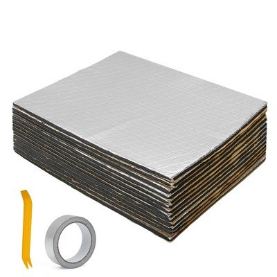 Unique Bargains Car Sound Deadening Mat 394mil 18sqft Heat Insulation Aluminum Foil Foam 13 Pcs