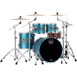 Mapex Saturn Evolution Rock Birch 4-Piece Shell Pack With 22" Bass Drum Exotic Azure Burst - 1 of 3