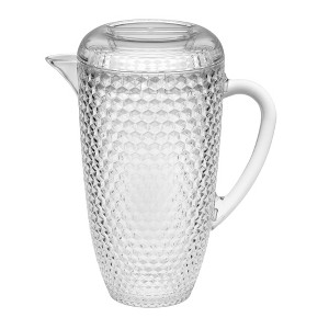 Gulches 2.5 Quarts Diamond Cut Unbreakable Plastic Water Pitcher - BPA Free, Ideal for Drinks & Juices with Lid & Spout - 1 of 4