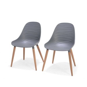 Amazonia 2pc BlissSeat Outdoor Patio Dining Chairs Armless Chairs - 1 of 4