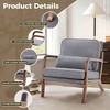 Zeus & Ruta Mid-Century Modern Accent Chair with Arms & Waist Cushion, Solid Wood Frame - 4 of 4