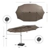 Costway Outdoor 15' Double-Sided Patio Umbrella 48 Solar LED Lights Crank & Base - 3 of 4