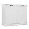 DOMETOUR 13 Gallon Kitchen Trash Can, Laundry Hamper Cabinet with Handles and Deodorizer Device, White - 4 of 4