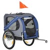 Dog Bike Trailer for Medium Pets,Foldable Bicycle Pet Carrier Wagon with 3 Entrances,Mesh Screen and Flag- LAOTIES - 4 of 4