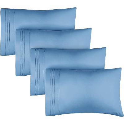 Ultra Soft Solid Pillowcases Set of 4 - Cozy & Breathable 4 Piece Pillow Covers - CGK Linens