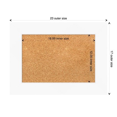 Cabinet White Framed Natural Cork Bulletin Board