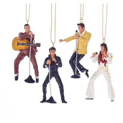 Kurt Adler 2.5-Inch Resin Elvis Presley, 4-Piece Ornament Gift Set