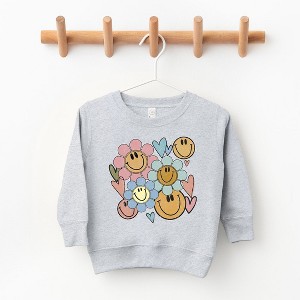 The Juniper Shop Flower Smiley Face Toddler Graphic Sweatshirt - 1 of 2