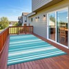 Modern Outdoor Plastic Straw Rug Reversible Mat, Striped Waterproof Rugs for Deck Backyard Porch RV Camper Picnic Balcony Beach - 4 of 4