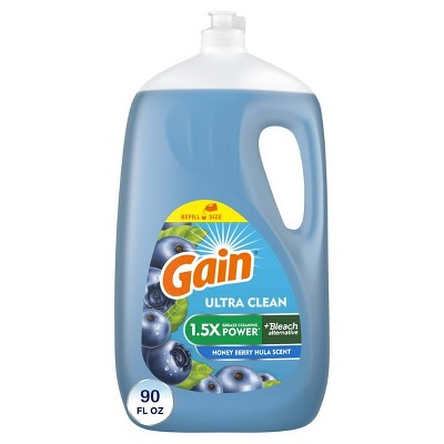 Gain Ultra Liquid Dish Soap, Dishwashing Liquid, Bleach Alternative Honey Berry Hula, 90oz