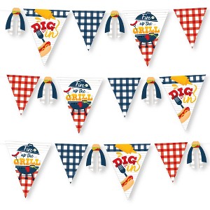 Big Dot of Happiness Fire Up the Grill - DIY Summer BBQ Picnic Party Pennant Garland Decoration - Triangle Banner - 30 Pieces - 1 of 4