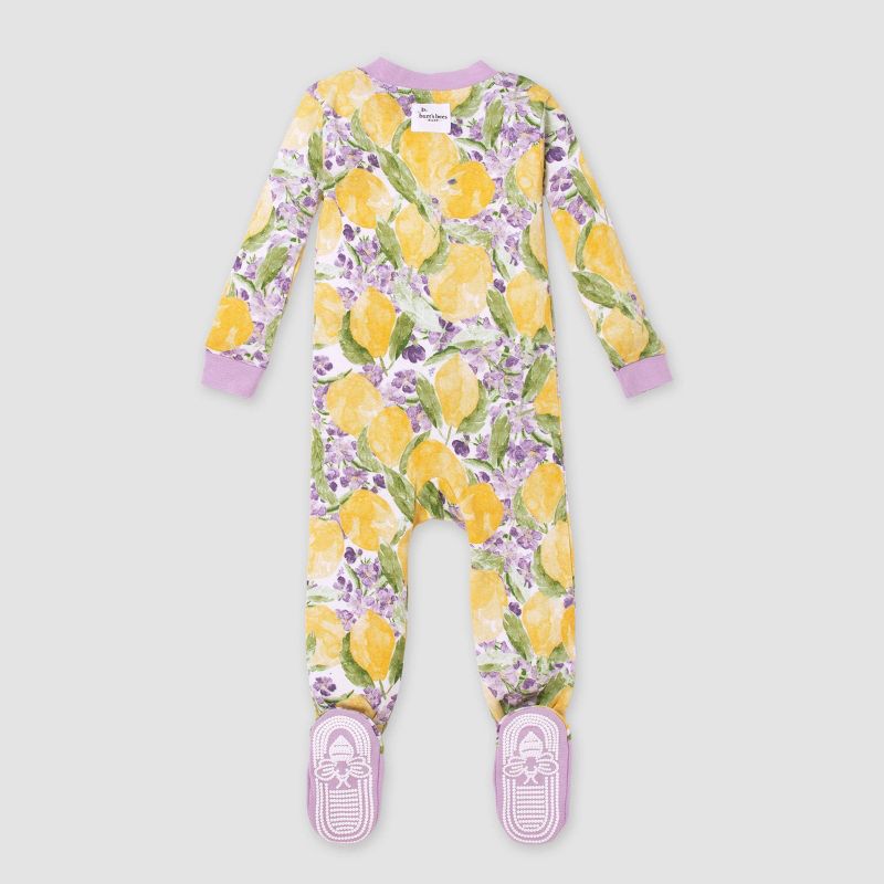 Burt&#39;s Bees Baby&#174; Baby Girls&#39; Floral Snug Fit Footed Pajama - Purple, 3 of 6