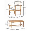 Racxily 3pc Patio Dining Sets, Acacia Wood Club Chairs and Coffee Table Set with Cushions, Garden Seating - 2 of 4