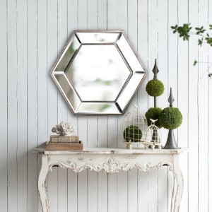 20" x 18" Hexagon Wall Mirror with Contemporary Glass Design, Home Decor Accent Mirror for Living Room, Entryway, Bedroom - 1 of 4