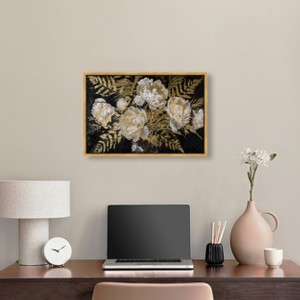 Art Remedy Glass Vase and Classical Flowers Classical vintage floral vase wall art Framed - 1 of 4