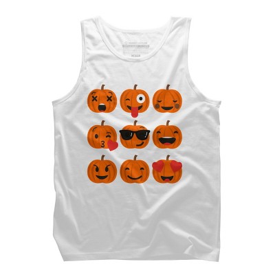 Men's Design By Humans Halloween Pumpkins Emoji By honeytree Tank Top