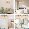 POWLIG 21.65-in 3-Light Gold Modern Dimmable Bathroom Transitional Vanity Light with Transparent Glass Shade - 4 of 4
