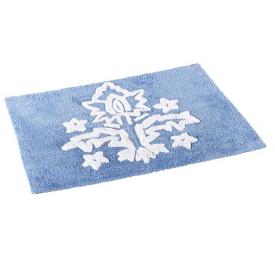 Lakeside Madeleine Cotton Bathroom Shower Rug with Floral Motif