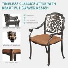 2-Piece Cast Aluminum Outdoor Dining Chairs w/Cushion – All-Weather Adjustable Patio Set for Backyard, Poolside, Balcony, Bronze - 3 of 4