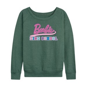 Women's - Barbie - High School Lightweight French Terry Wide Neck Long Sleeve Shirt - 1 of 4