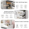 Mshliw 36" Bathroom Vanity with Ceramic Sink, Solid Wood Frame, Freestanding Cabinet with 4 Soft-Close Drawers, 2 Doors & Adjustable Shelf - 3 of 4
