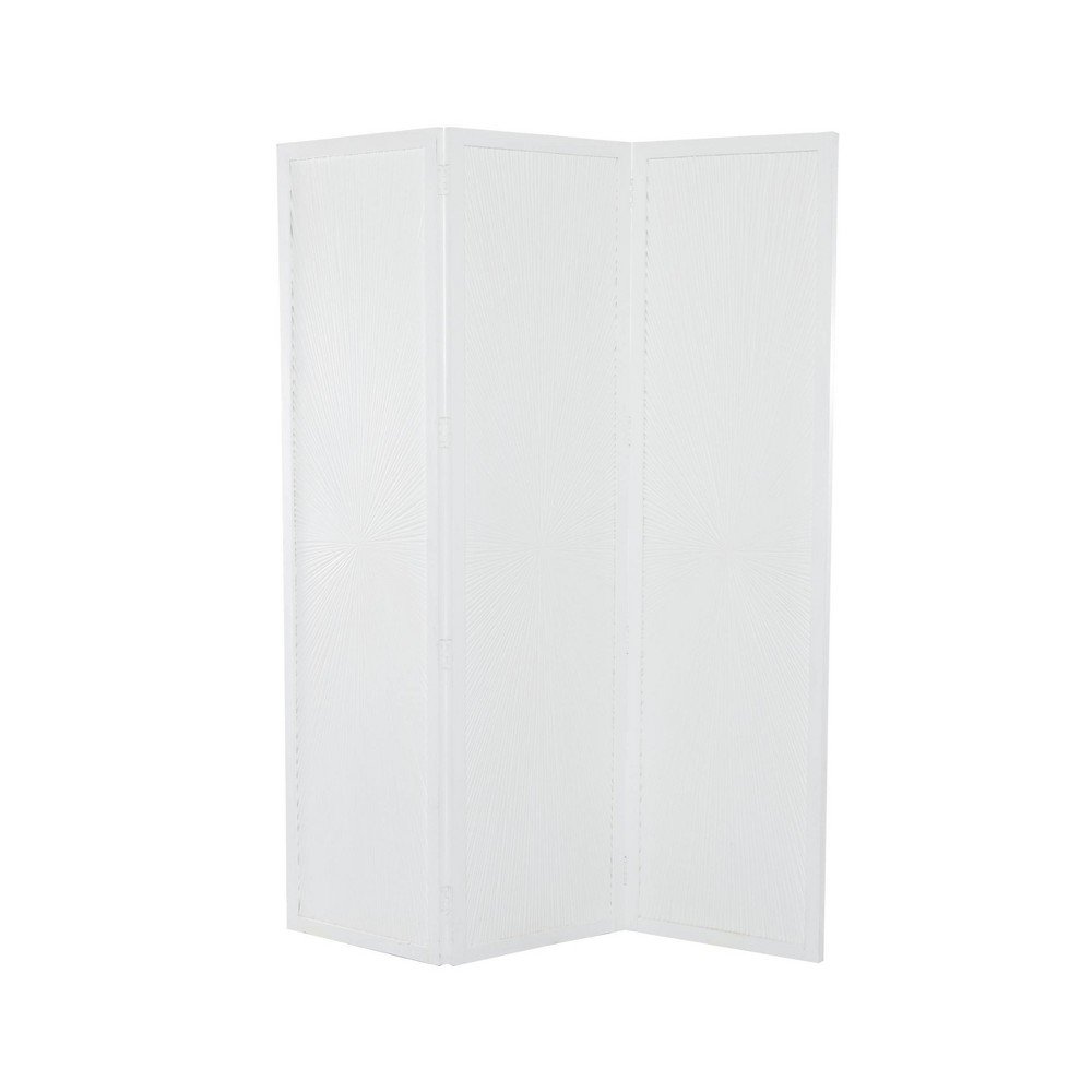 Contemporary Mango Wood Room Divider Screen White - Olivia & May: Indoor Partition, No Assembly Required