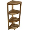EcoDecors® SnazzyCorner® 38" Teak Wood 4-Tier Corner Shelf in EarthyTeak Finish - Target Plus Natural 17"L x 12"D x38"H - 3 of 4