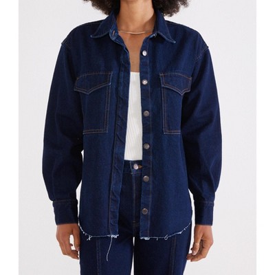 Women's Anary Dark Denim Button Shirt - ETICA