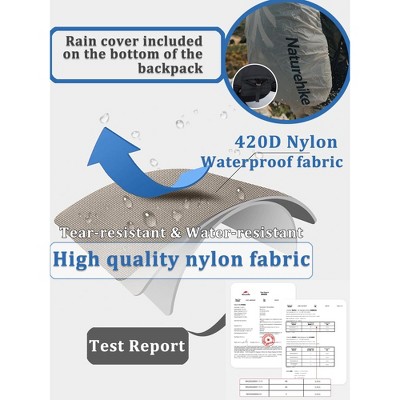 Naturehike 70+5L Hiking Backpack with Rain cover, Waterproof Lightweight Camping Backpack for Men & Women, Travel(Black) — фото 3