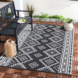 Reversible Plastic Straw Rug, Modern Large Area Mat for Patio, Outdoor, Camping, RV, Beach, Porch, Balcony, Backyard, Bohemia - 1 of 4