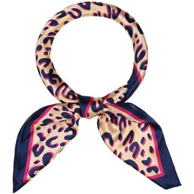 Elerevyo Women's Silk Feeling Leopard Print Scarf
