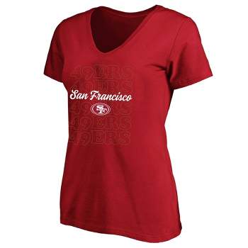 NFL San Francisco 49ers Women's Plus Size Short Sleeve V-Neck T-Shirt