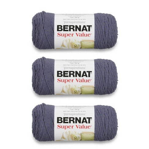Bernat Super Value Cool Blue Yarn - 3 Pack Of 198g/7oz - Acrylic - 4 Medium  (worsted) - 426 Yards - Knitting/crochet : Target