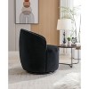 Gulches Black Velvet Swivel Barrel Accent Armchair 360° Swivel Chair with Black Powder-Coated Metal Ring, 250lbs Capacity - 3 of 4