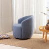 Swivel Accent Chair Small Barrel Chair Teddy Fabric Upholstered Armchair With Back Single Sofa Chair For Living Room-Maison Boucle‎ - 3 of 4