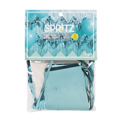 Metallic Mix Fringe Backdrop Décor Blue - Spritz™