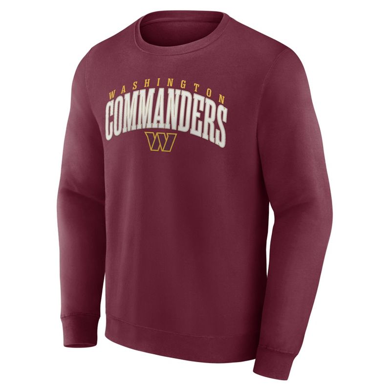 NFL Washington Commanders Men&#39;s Varsity Letter Long Sleeve Crew Fleece Sweatshirt, 2 of 4
