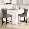 Hooseng Velvet Bar Stools Set of 2, 27.5" Tall Bar Stools, Breakfast Bar Chairs with Footrest and Back, Counter Bar Stools, for Dining Room, Kitchen - 2 of 4