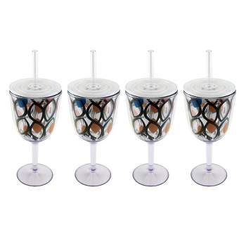 20ct Plastic Stemless Wine Glasses Gold - Spritz™ : Target