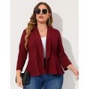 Coolmee Women Plus Size Casual Blazer Open Front Long Sleeve Work Office Cardigan Jackets - 3 of 4